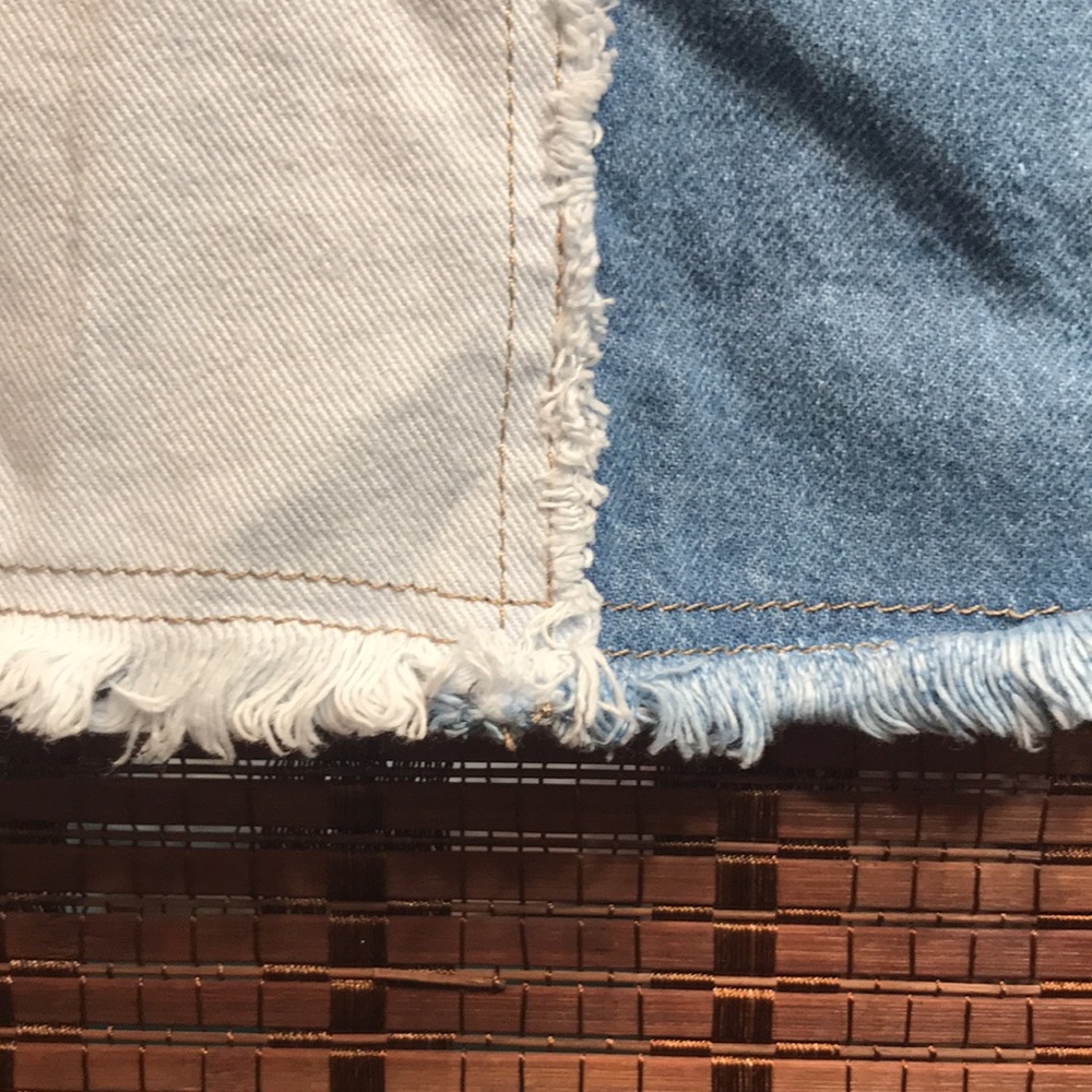 Nwt Square Neck Patchwork Denim Mini Skirt 6 - image 8